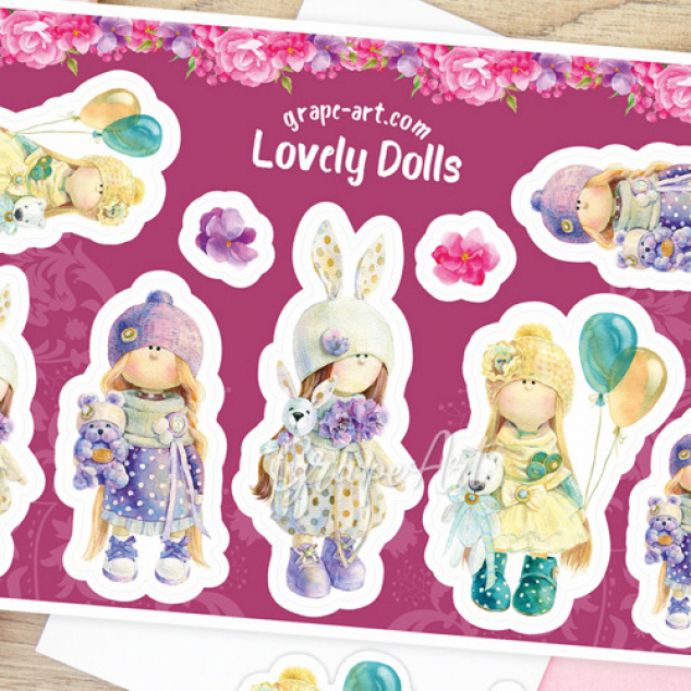 Stickers Lovely Dolls. 